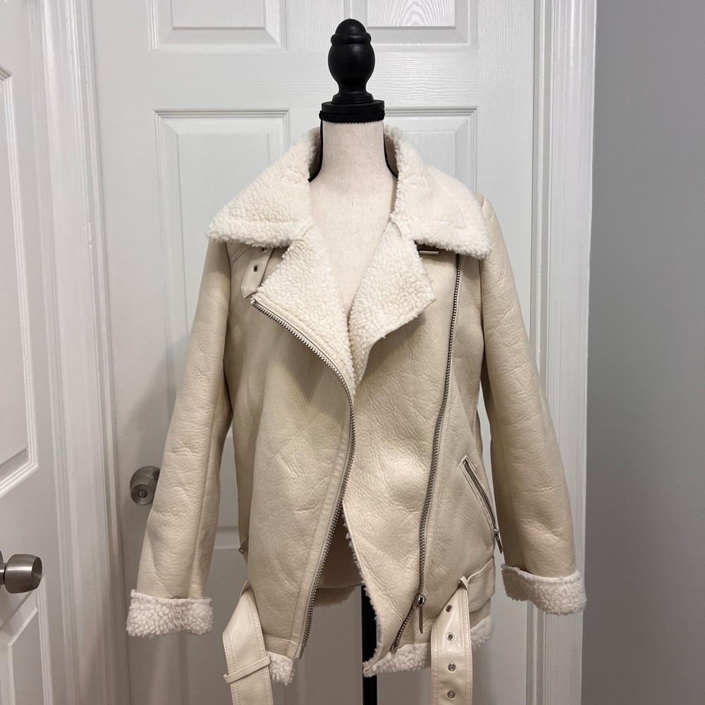 Zara Cream Teddy Jacket
